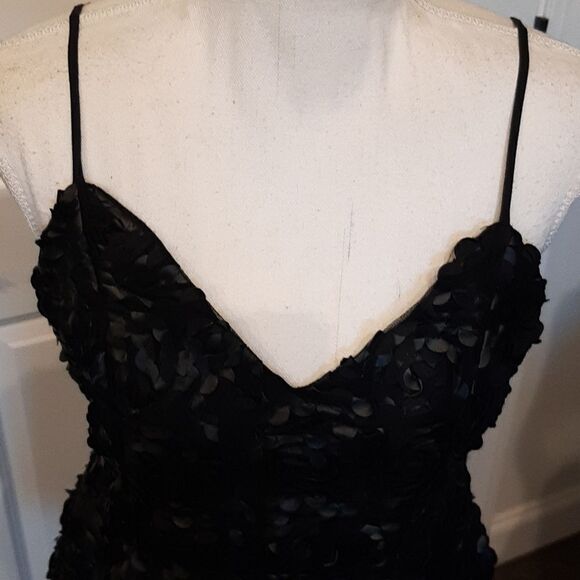 Alpha Omega Black Floral Mini Dress with Adjustable Straps NWT - Picture 3 of 16